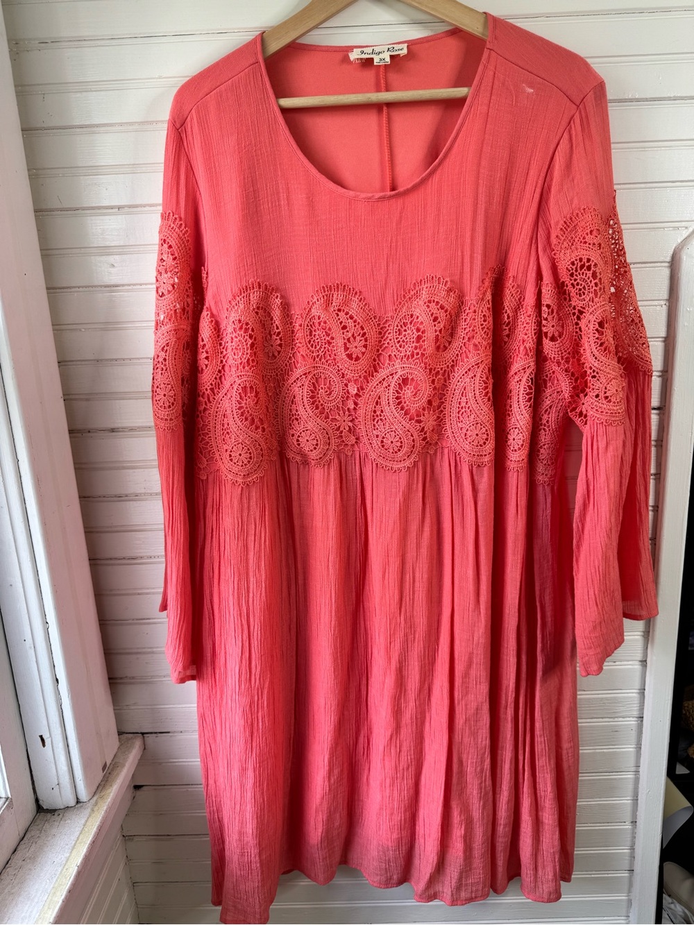 Indigo Rose Coral gauze dress
